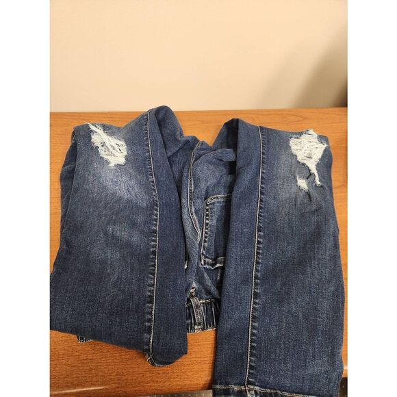 Torrid Distressed elastic waistband and drawstring Jeans Size 2R Pull-on. Measur - Picture 6 of 9